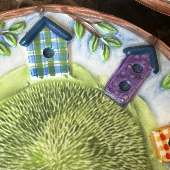 Lot Of 2 Michal Sparks Footed Candle Dishes With Birdhouse Design - Picture 4 of 8